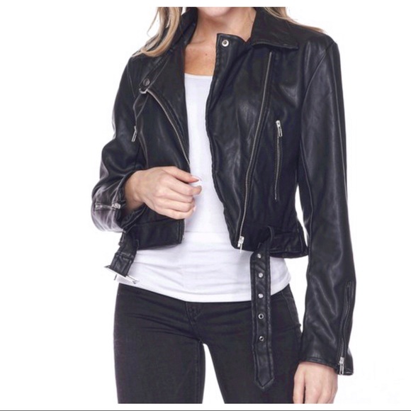 ✨LAST✨Faux Leather Zipper Moto Biker Jacket - Picture 7 of 8